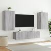 vidaXL 4 Piece TV Wall Units with LED Grey Sonoma Engineered Wood