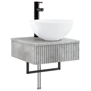 vidaXL Wall-Mounted Wash Basin Concrete Grey 40 x 41 x 40.5 cm