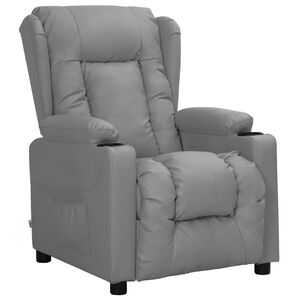 vidaXL Recliner Chair Grey Faux Leather