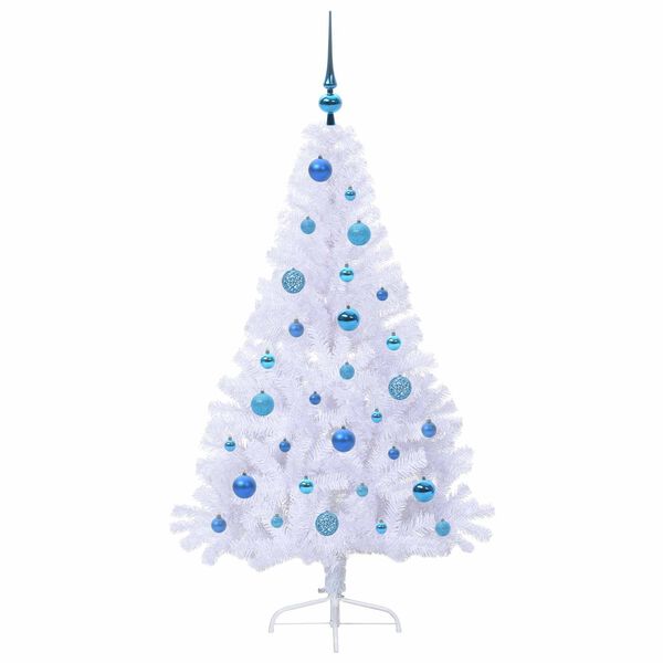 vidaXL Artificial Christmas Tree with Stand White 150 cm PVC and Steel