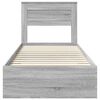 vidaXL Bed Frame with Drawer Grey Sonoma 100 x 200 cm Engineered Wood