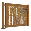 vidaXL Garden Gate 100x75 cm Corten Steel Bamboo Design