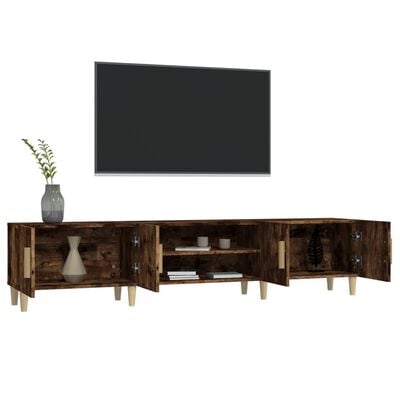 vidaXL TV Cabinet Smoked Oak 180x31.5x40 cm Engineered Wood