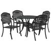 vidaXL Garden Dining Set 5 pcs Black Aluminium