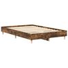 vidaXL Bed Frame No Mattress Smoked Oak 135x190 cm Double Engineered Wood