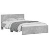 vidaXL Bed Frame with Headboard and LED Concrete Grey 140x200 cm