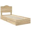vidaXL Storage Bed with Drawer Sonoma Oak 75 x 190 cm Engineered Wood