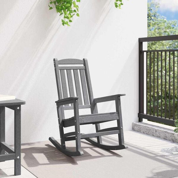 vidaXL Garden Rocking Chair Light Grey 92 x 70 x 108cm HDPE