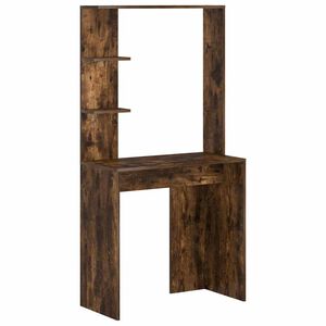 vidaXL Desk Smoked Oak Engineered Wood 78.5 x 37 x 154.5 cm