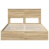vidaXL Storage Bed with Drawer Sonoma Oak 140 x 200 cm Engineered Wood