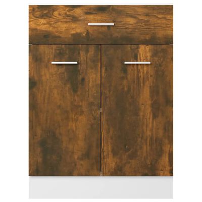 vidaXL Drawer Bottom Cabinet Smoked Oak 60x46x81.5 cm Engineered Wood