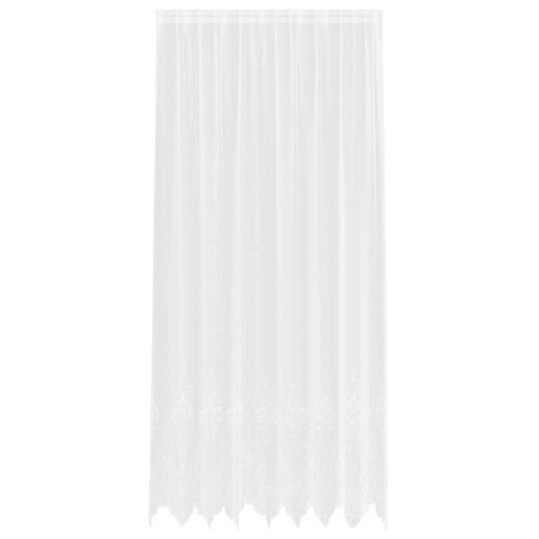 vidaXL Lace Curtain with Curtains Floral White 280 x 200 cm Polyester