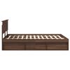 vidaXL Bed Frame with Headboard Brown Oak 140 x 200 cm Solid Pine Wood