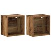 vidaXL Floating Shelf with LED Light 2 pcs Brown 40 x 28.5 x 40 cm