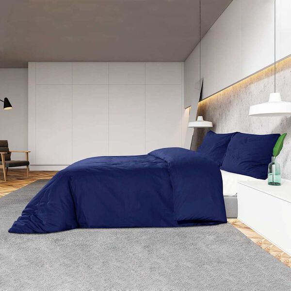 vidaXL Duvet Cover Set Navy Blue 155x220 cm Light-weight Microfiber