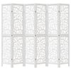 vidaXL Room Divider 6 Panels White Solid Wood Paulownia