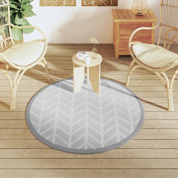 vidaXL Outdoor Carpet ARAKIL Grey Ø120 cm PP