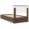 vidaXL Storage Bed with Drawer Brown Oak 90 x 190 cm Engineered Wood