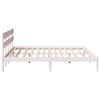 vidaXL Bed Frame with Headboard White 200 x 200 cm Solid Pine wood