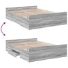 vidaXL Bed Frame with Drawers without Mattress Grey Sonoma 135x190 cm Double