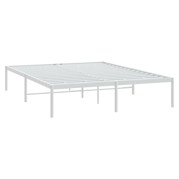 vidaXL Metal Bed Frame without Mattress White 140x200cm