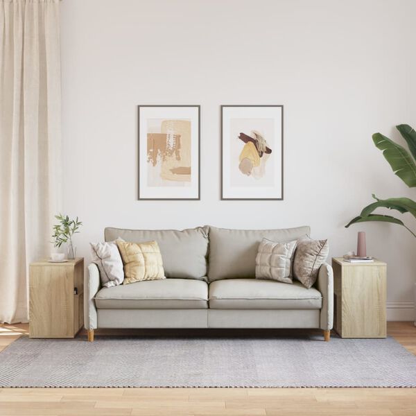 vidaXL Side Tables 2 pcs Sonoma Oak 50x30x50 cm Engineered Wood