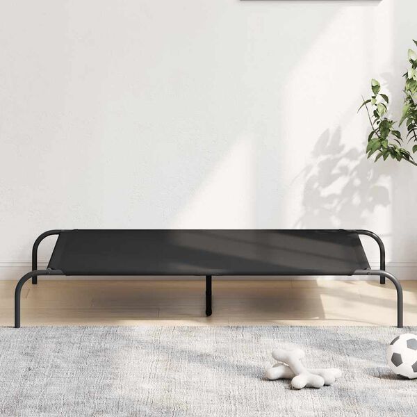 vidaXL Elevated Dog Bed Black 130x80x20 cm Oxford Fabric and Steel