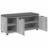 vidaXL Hall Bench with Cushion with Shelf Grey Sonoma 100 x 38 x 46 cm