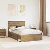 vidaXL Bed Frame Artisian Oak 120 x 190 cm Solid Pine Wood
