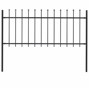 vidaXL Garden Fence Woerden with Spear Top Steel 181x80 cm Black