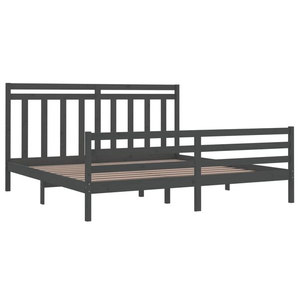 vidaXL Bed Frame without Mattress Grey 200x200 cm Solid Wood
