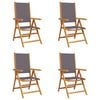 vidaXL Reclining Garden Chairs 4 pcs Anthracite Fabric and Solid Wood