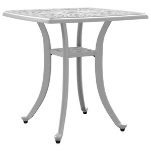 vidaXL Garden Table White 53x53x53 cm Cast Aluminium