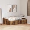 vidaXL Bed Frame with Drawer Old Wood 90 x 190 cm Engineered Wood