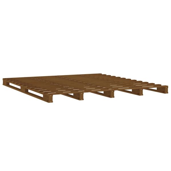 vidaXL Pallet Bed without Mattress Honey Brown 120x200 cm Solid Wood