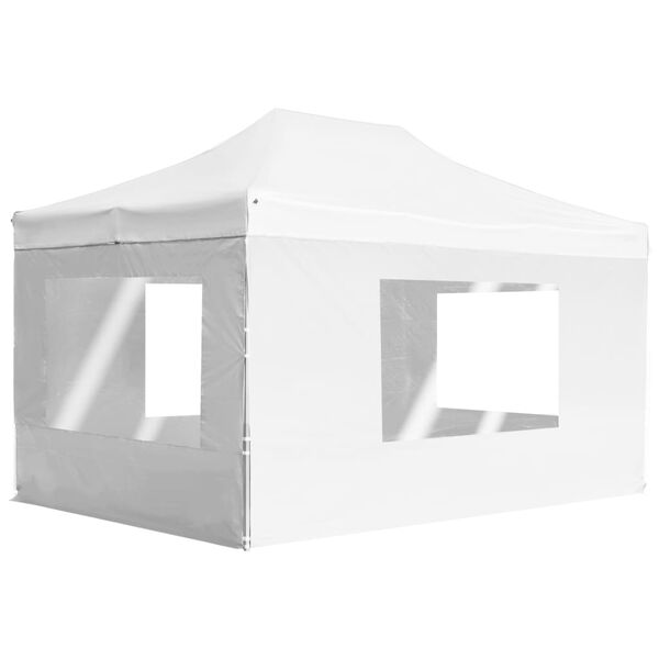 vidaXL Professional Folding Party Tent with Walls Aluminium 4.5x3 m White