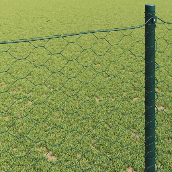 vidaXL Hexagon Fence Green 0.6 x 10 m PVC