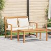 vidaXL Garden Sofa Set Natural Solid teak wood