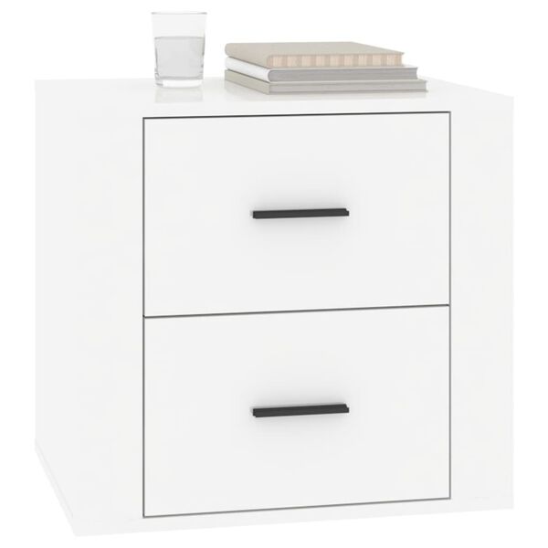 vidaXL Bedside Cabinet High Gloss White 50x39x47 cm
