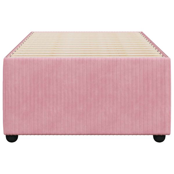 vidaXL Bed Frame without Mattress Pink 90x190 cm Single Velvet