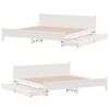 vidaXL Bed Frame without Mattress White 180x200 cm Super King Solid Wood Pine