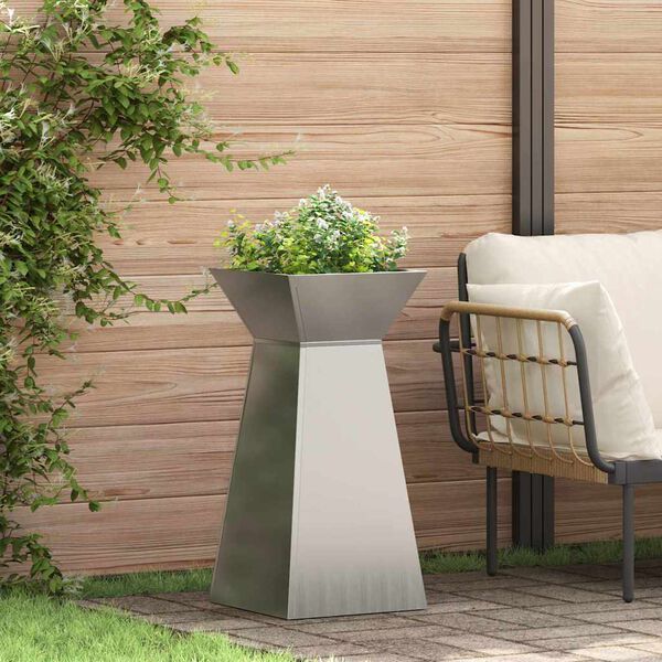 vidaXL Pillar Planter 2 pcs Silver 35 x 35 x 73 cm