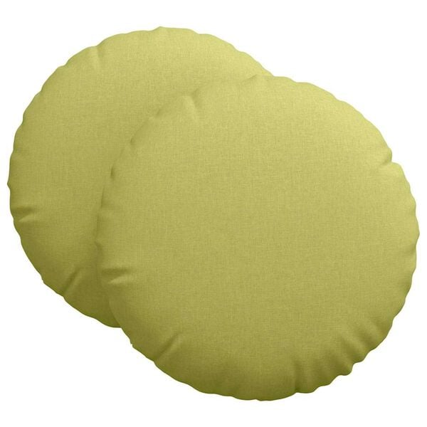 vidaXL Seat Cushions 2 pcs Light Green &Oslash;60 x 21 cm Fabric