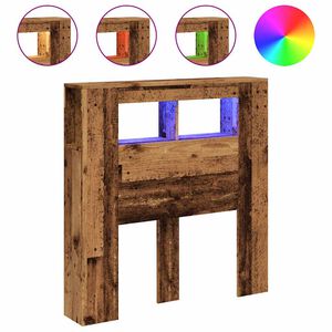vidaXL LED Headboard Old Wood 100x18,5x103,5 cm Engineered Wood