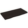 vidaXL Wall Shelf Dark Brown 80x40x(2-4) cm Treated Solid Wood Oak