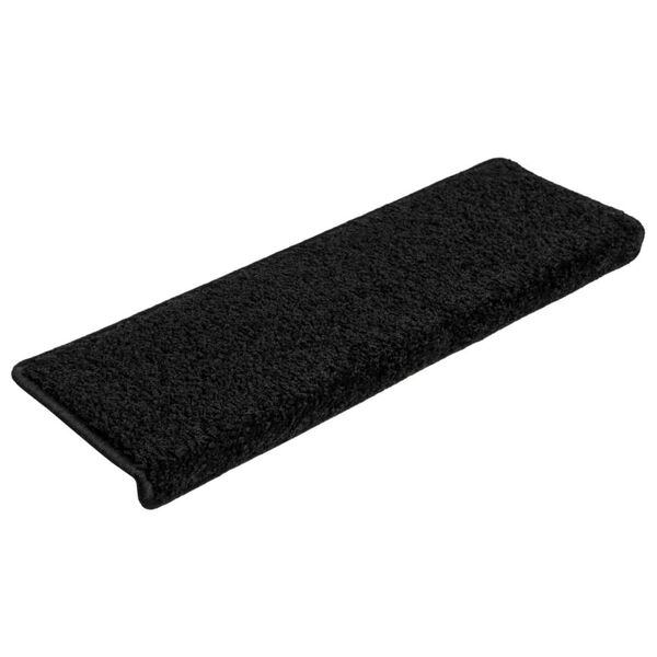 vidaXL Stair Mats 10 pcs 65x21x4 cm Black Rectangular Edge