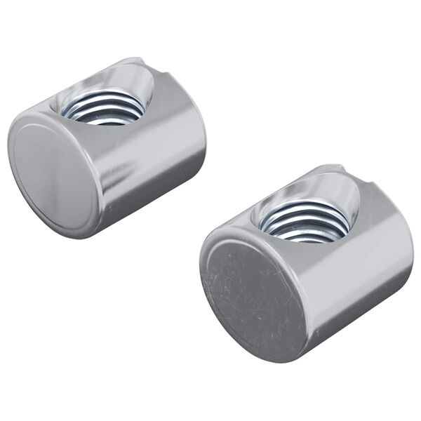 vidaXL Barrel Nuts 2 pcs Silver M6 x 12 mm Metal