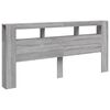 vidaXL LED Headboard Grey Sonoma 220x18.5x103.5 cm Engineered Wood
