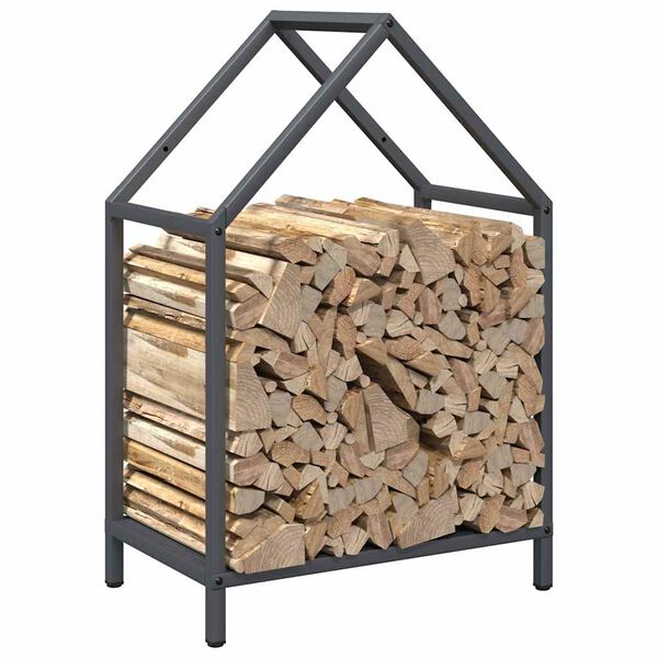 vidaXL Firewood Rack Anthracite 40x25x60 cm Cold-rolled steel