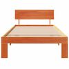 vidaXL Bed Frame with Headboard Wax Brown 90 x 190 cm Solid Pine Wood